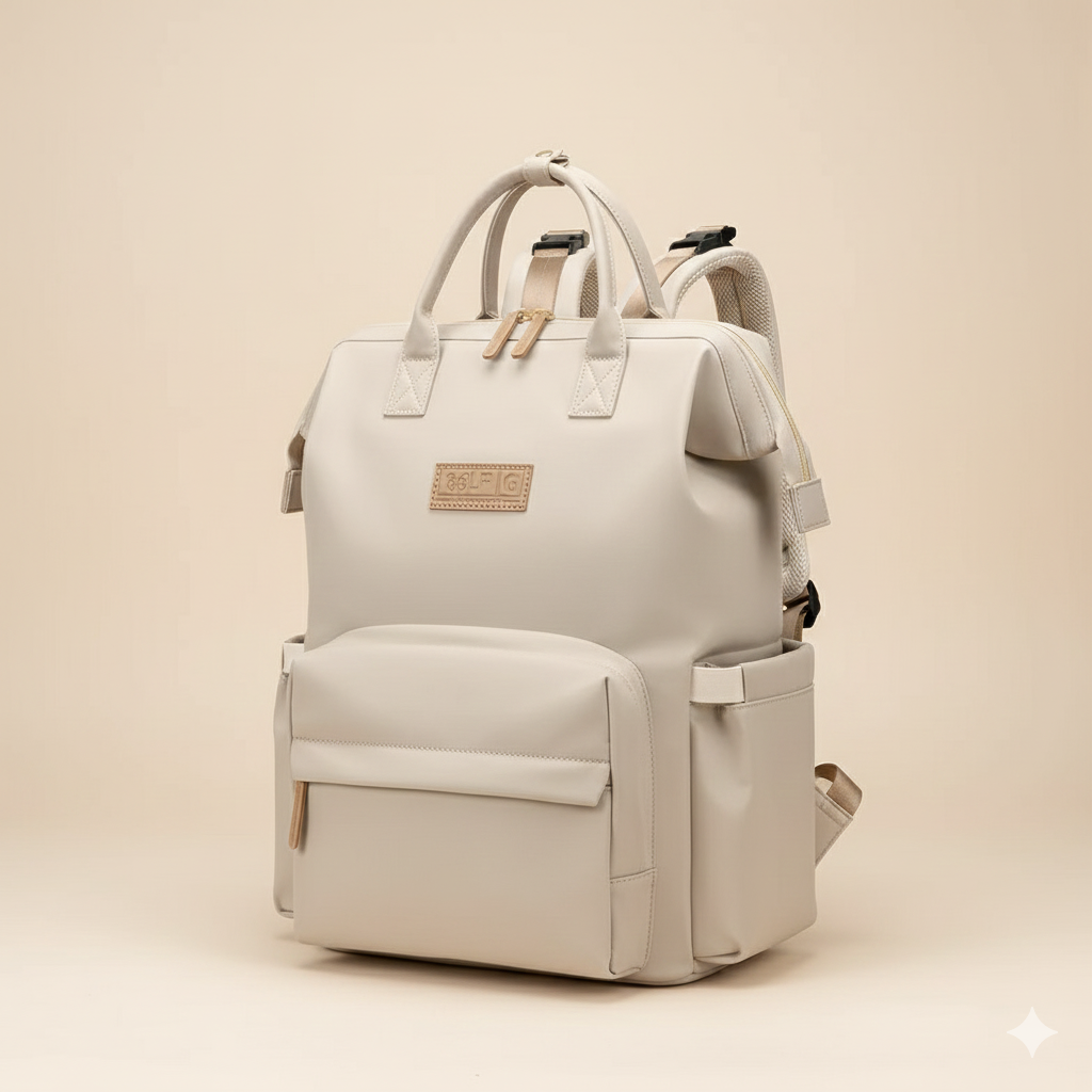 Sac à Langer Chic Grande Capacité – Modèle Apricot & Black | MamanChicBag