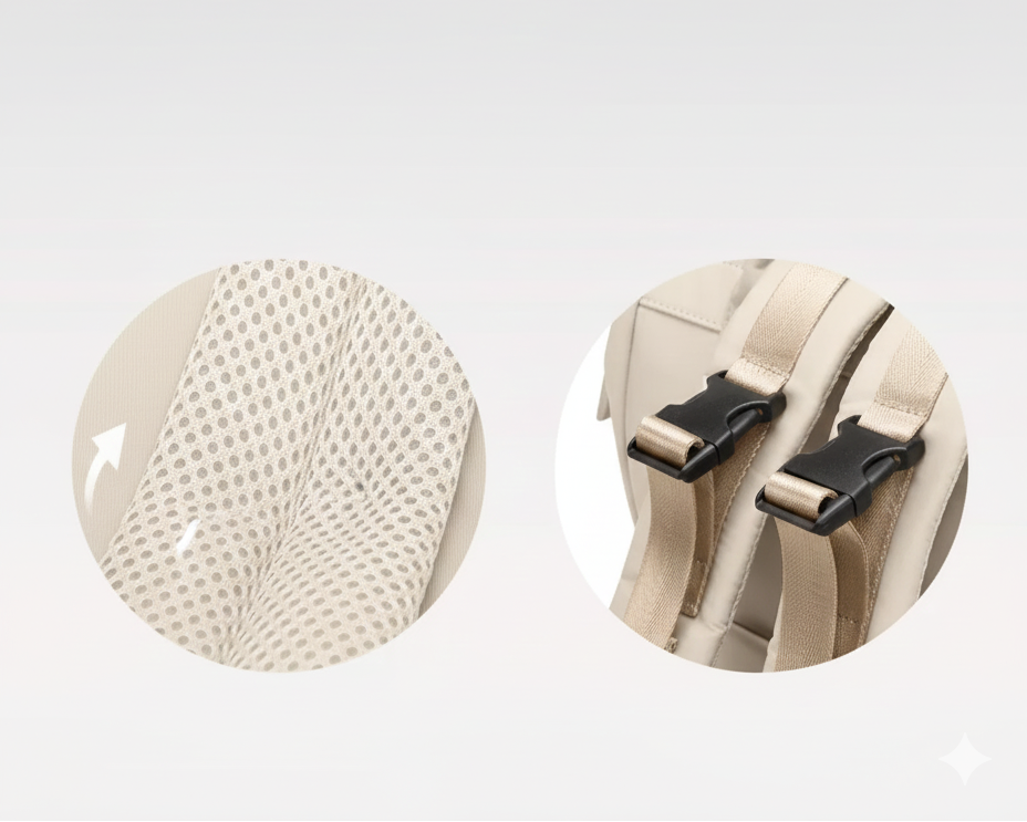 Sac à Langer Chic Grande Capacité – Modèle Apricot & Black | MamanChicBag