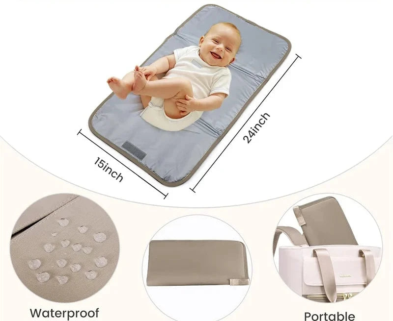 Sac à Langer Chic Maman & Bébé – Grande Capacité, Waterproof, Multipoche + Tapis à Langer Inclus