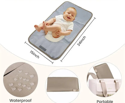 Sac à Langer Chic Maman & Bébé – Grande Capacité, Waterproof, Multipoche + Tapis à Langer Inclus