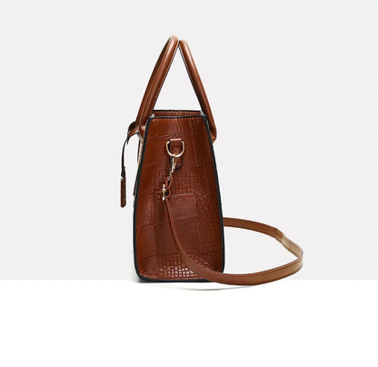 Sac Chic Texturé 4-en-1 – Cabas Élégant Femme | Look Vintage & Multifonction | MamanChicBag