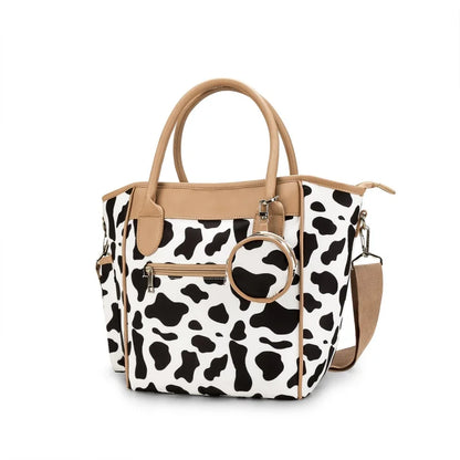 Sac Maman Chic Multifonction – Tote Bag Waterproof avec Poches Isothermes | Bleu Signature / Noir Pastoral / Fleurs Indigo