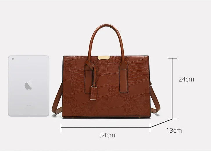 Sac Chic Texturé 4-en-1 – Cabas Élégant Femme | Look Vintage & Multifonction | MamanChicBag