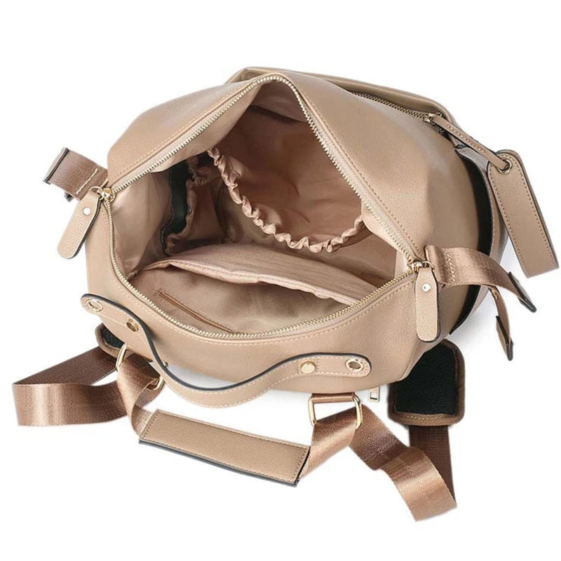 Sac à Langer Multifonction en Cuir PU – Grande Capacité | Modèles Camel, Beige, Noir & Marron | Maman Chic & Organisée