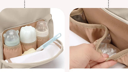 Sac à Langer Chic Grande Capacité – Modèle Apricot & Black | MamanChicBag