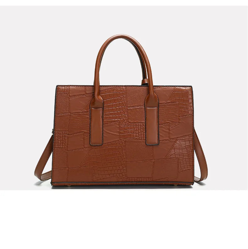 Sac Chic Texturé 4-en-1 – Cabas Élégant Femme | Look Vintage & Multifonction | MamanChicBag