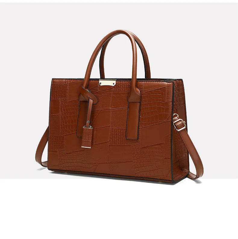 Sac Chic Texturé 4-en-1 – Cabas Élégant Femme | Look Vintage & Multifonction | MamanChicBag